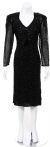 Main image of Knee Length Full Sleeves Beaded Tea Length Formal Dress