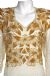 V-Neck Knee Length Formal Beaded Dress with Front Slit in closeup