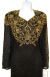 Full Sleeves Below Knee Length Sequined Formal Dress in close up