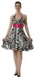 Main image of Halter Neck Zebra Print Short Party Dress