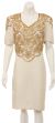 Main image of Flower Sequin Pattern Half Sleeves Knee Length BeadedDress