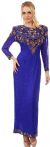 Main image of Artistic Sequins Pattern Full Sleeves Long Beaded Gown