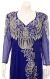 Long Sleeves Fully Beaded Evening Gown with Keyhole Back  in closeup