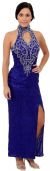 Main image of Turtle Neck with Keyhole Long Beaded Formal Dress