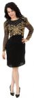 Main image of Tea Length Sequin Beaded Formal Dress