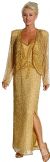 2 Piece Hand Beaded Formal Dress in Gold