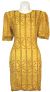Round Neck Sequined Short Cocktail Dress with Keyhole in Gold