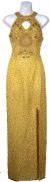 Round Halter Neck Cocktail Dress in Gold
