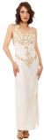 Halter Neck Beaded Long Formal Cocktail Dress with Slit in alternative picture