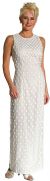 Miniature Flower Beaded Formal Gown in White