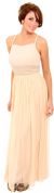 Main image of Long Formal Dress with Crossed Back & Beaded Belt 