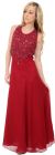 Main image of A-line Full Length Formal Dress with Beaded Bodice