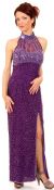 Main image of Sequin Beaded Sheer Halter Neck Cocktail Dress