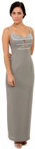 Main image of Pencil cut Long Beaded Dress with Keyhole Front