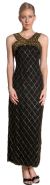 Main image of Crossed Front Diagonal Beadwork Formal Beaded Dress
