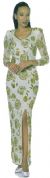 Main image of Multiple Floral Long Sleeved Formal Dress