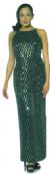 Double Back Strap Long Dress in Black/Silver