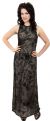 Floral Black Beaded Silk Formal Dress in Black/Nude
