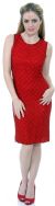 Miniature Floral Beaded Sleeveless Cocktail Dress in Red