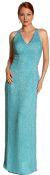 Sequined Formal Dress with Open back & criss-cross straps in Aqua