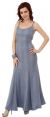 Main image of Flared Sequined Prom Dress with Spaghetti Straps
