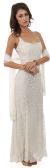 U-Neck Silk Chiffon Gown with Miniature Flowers Beading in alternative view
