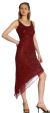 U-Neck Beaded Cocktail Party Dress with Asymmetric Hem  in Burgundy alternative view