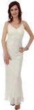 V Neck Beaded Long Formal Evening Dress in Ivory