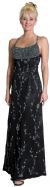A-line Spaghetti Straps Floral Beaded Cocktail Dress in Black/White