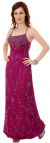 Main image of A-line Spaghetti Straps Floral Beaded Cocktail Dress