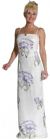 Main image of Square Neck Beaded Cocktail Gown with Painted Flowers