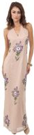Main image of Halter Neck Long Formal Cocktail Dress with Painted Flowers