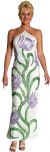 Main image of Halter Neck Beaded Formal Gown with Painted Flowers