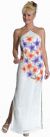 Main image of Halter Neck Beaded Formal Gown with Painted Flowers