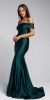 Off Shoulder Fitted Prom Gown in Green