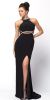 Bejeweled Sheer Back Rhinestones Long Prom Pageant Dress in Black