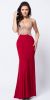 Main image of V-Neck Embellished Bodice Sheer Back Long Prom Dress
