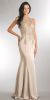 Exquisite Lace Bodice Long Formal Evening Dress in Champaign
