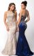Main image of Embellished Bodice Round Neck Fit-n-Flare Long Prom Dress