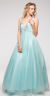 Main image of V-Neck Satin Bodice Puffy Mesh Skirt Formal Prom Dress