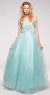 V-Neck Satin Bodice Puffy Mesh Skirt Formal Prom Dress in alternative picture