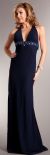 Main image of Plunging Neckline Formal Prom Dress with Bejeweled Back