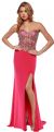 Sweetheart Neck Rhinestones Bodice Long Prom Pageant Dress in Fuchsia