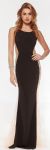 Studded Sheer Mesh Sides Flared Long Formal Prom Dress in Black