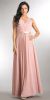 Main image of V-neck Sleeveless Ruched Bodice Long Bridesmaid Dress