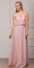 Main image of Spaghetti Straps V-Neck Blouson Top Long Bridesmaid Dress
