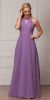 High Round Neck Princess Cut Long Bridesmaid Dress in Lavender