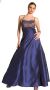 Main image of Criss Crossed Brocade Beaded Formal Prom Dress
