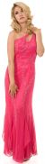 Main image of One Shoulder Beaded Formal Prom Dress with Frilly Bottom