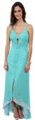 Main image of Asymmetrical and Crossed Back Beaded Prom Dress